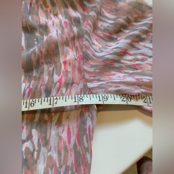 a.n.a M sheer blouse collarless 4 button front long sleeve convertible to 3/4” - Picture 13 of 14